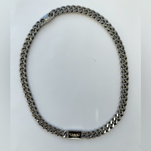 D&G/Dolce&Gabbana Silver Logo Plaque Necklace, Never worn - Picture 5 of 12